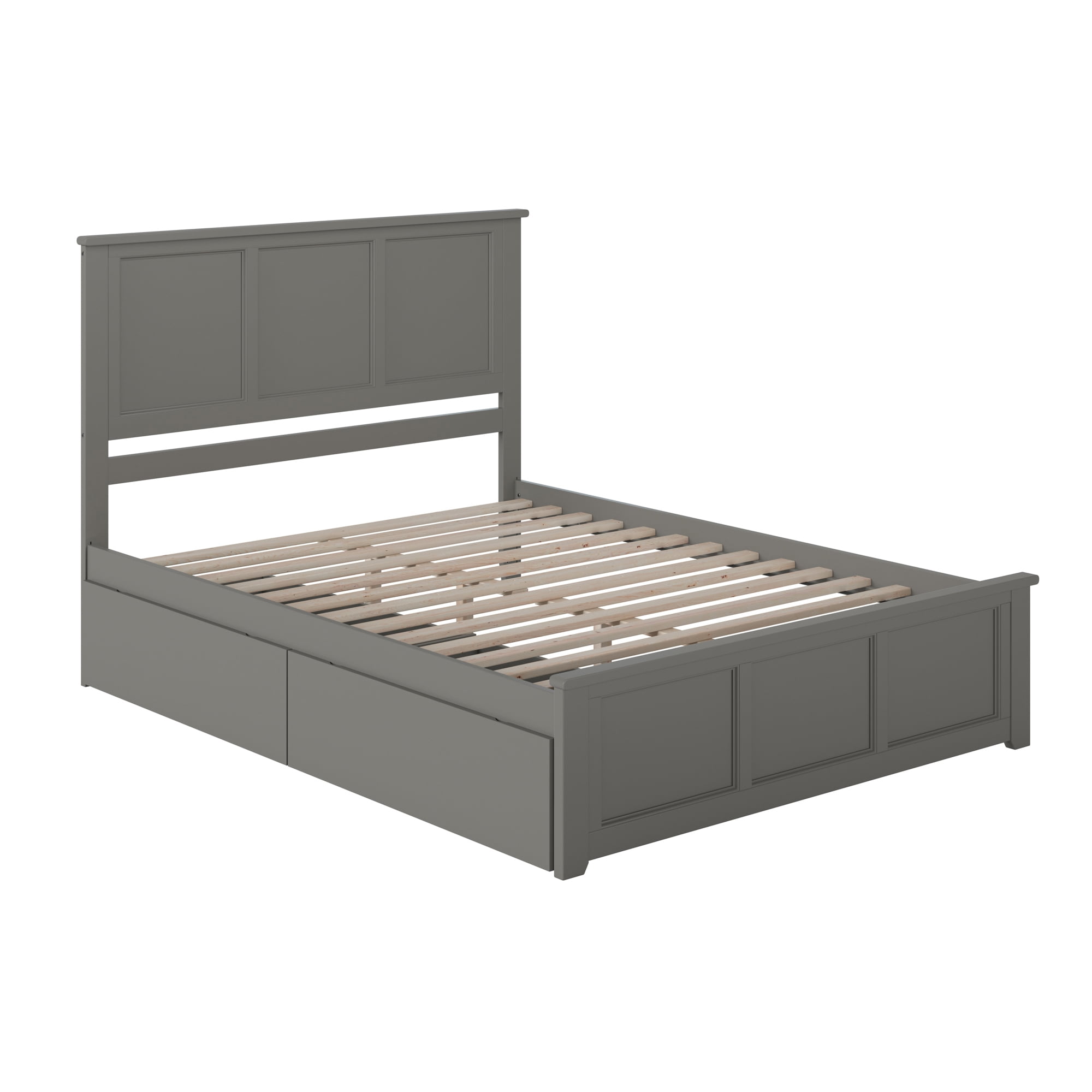 AFI Madison Queen Platform Bed with Matching Footboard and Storage Drawers, Grey