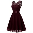 thumbnail image 6 of Dressystar Women Short Floral Lace Bridesmaid Dress Female Knee-Length Swing Party Dress, 6 of 10