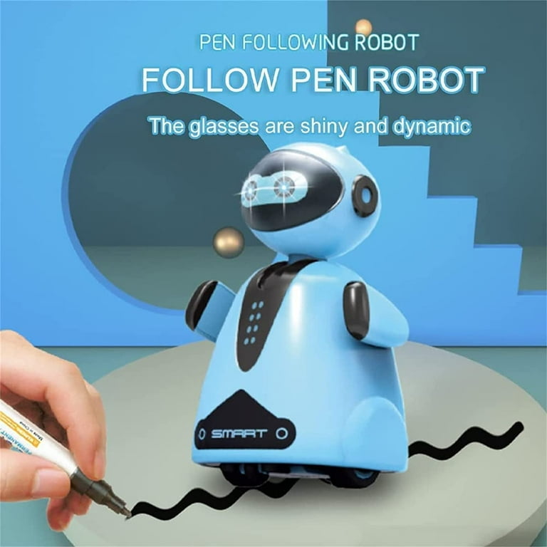 New Design Battery Operated Inductive Robot Toy Kids Plastic Drawing Robots  Inductive Line Follower Electric Robotic with Magnetic Pen LED Light Robots  Toys - China Robots Toys and Toy Robot price