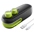 thumbnail image 1 of Mini sellador de bolsas, resellador de bolsas de plástico portátil recargable, máquina de sellado de bolsas al vacío portátil, negro y verde, 1 of 7