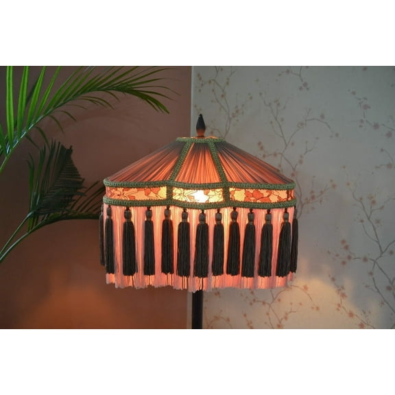 BespokeByNikita Brown Chiffon and Lace Lamp Shade