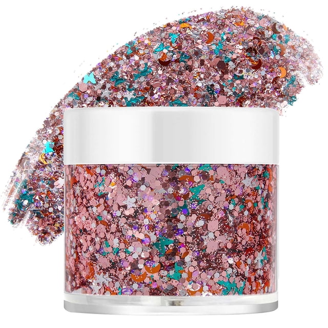 Glitter Gel For Body Face Hair And Lip Color Changing Glitter Gel Under Light,White Makeup Eye Shadow