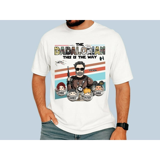 The Dadalorian Custom Name Shirt - Personalized Mandalorian Dad Gift, Father's Day Tee, Sh - As Picture - M