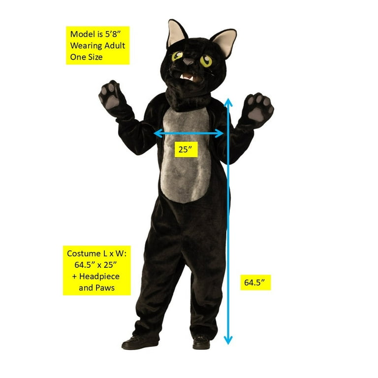 t*t様 ブラックキャットコスチューム Adults Black Cat Jumpsuit Costume with Mask & Paws- One Size