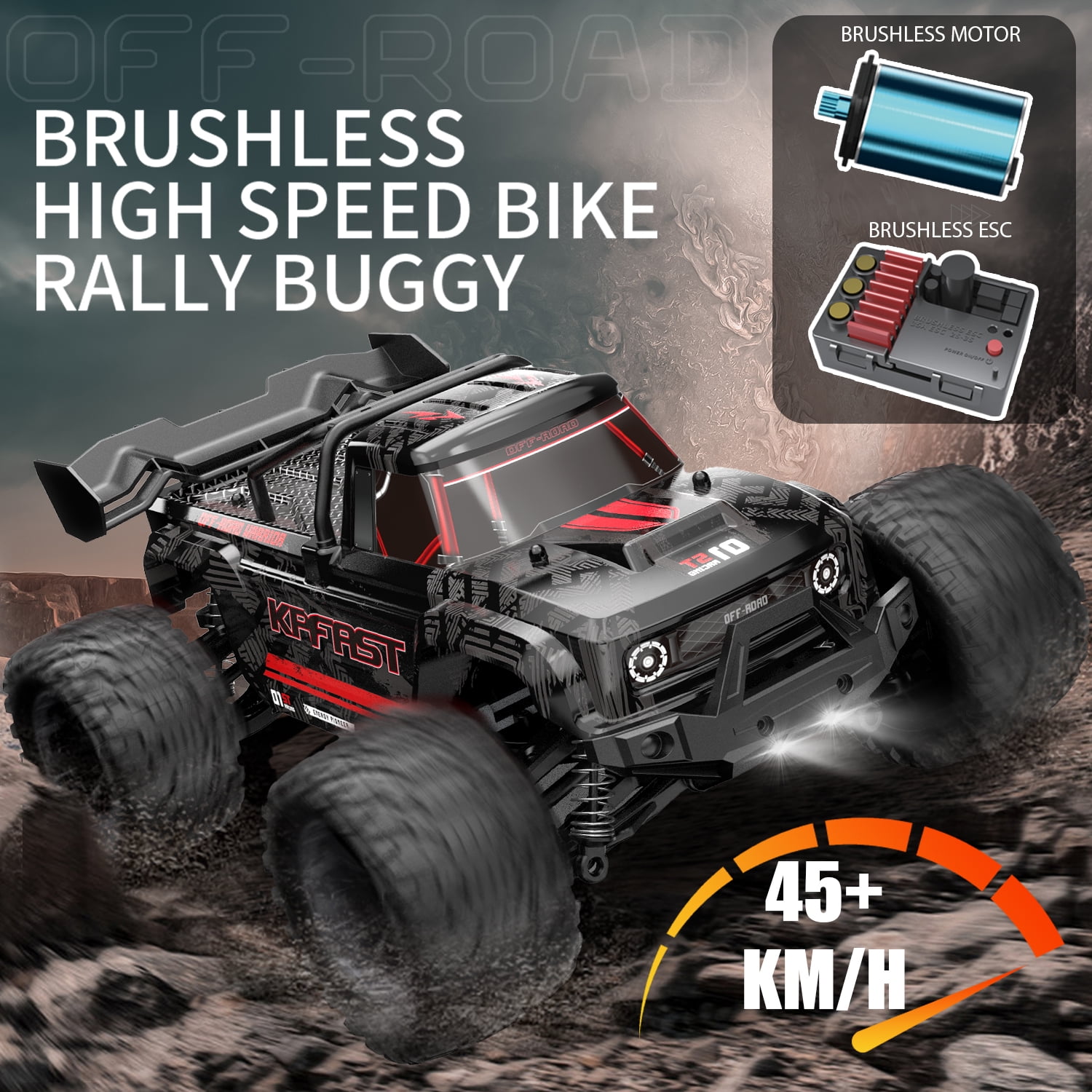 1/14 Brushless RC Cars for Adults, 50 MPH RC Truck 4wd Offroad Waterproof, Electric Powered High Speed RC Car, All Terrain RC Truggy for Snow,Sand & Mud