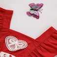 thumbnail image 6 of ZEHJUHAN Baby Girl's Cute Romper Heart & Bow Print Onesie with Ruffle Trim Jumpsuit Spring Summer Clothes Red，0-3M, 6 of 10