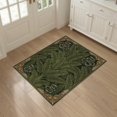 thumbnail image 3 of ODIKA 3'x5' Washable Throw Rug Stain Resistant, Low Profile, Non-Slip Botanical Aesthetic With Vintage Scrollwork Accents Snake Tropical Refined for Entryway, Kitchen, Mudroom, 3 of 7