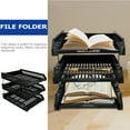 thumbnail image 3 of Howish File Folder Black 3 Tier File Shelf Organizer Stackable Letter Tray Office Paper Holder Tray(13.07"X10.63"X10.04"), 3 of 8