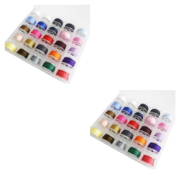 Bewildely 25 unidades/juego de hilos de bordar para coser, hilos de bobina preenrollados para manualidades DIY con caja de almacenamiento Type2 NO2 Bewildely CBP118681