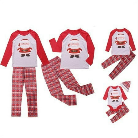 

Sinhoon Merry Christmas Family Matching Pajamas Sets Plaid Santa Claus Print Holiday Xmas Pjs Sleepwear For Family