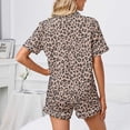 thumbnail image 5 of Njoeus Women Classic Button-Down Soft Sleepwear Tops and Shorts Pajamas Set Leopard Print Nightwear Lounge Wear Set S-5XL (Available in plus size), 5 of 5