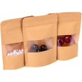 thumbnail image 3 of Bolsa de papel reutilizable con cremallera, bolsa de especias para almacenamiento de alimentos, frutas secas, granos de café, té (marrón), 100 Uds. JM, 3 of 5