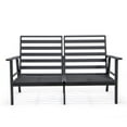 thumbnail image 4 of LeisureMod Walbrooke Modern Outdoor Loveseat with Black Aluminum Frame and Removable Cushions for Patio and Backyard Garden, Light Grey, 4 of 11