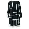 thumbnail image 4 of Robe Écharpe en Solde pour Femmes, Bouton Fausse Robe Deux Pièces Imprimé Fleuri Manches Longues Robe Fête Vacances Robe Décontractée Noire TG, 4 of 5