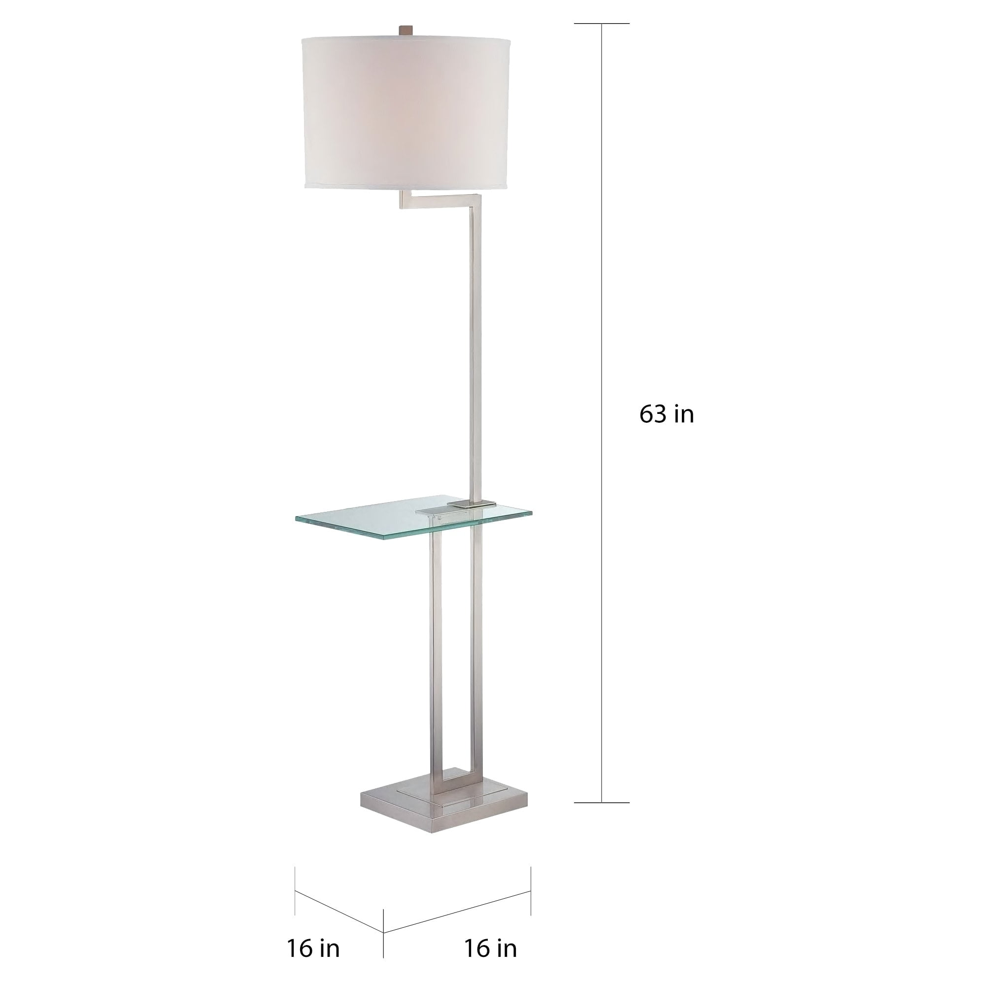 Rudko 1-Light Floor Lamp with Polished Steel with Clear Finish Metal Body