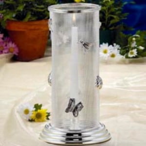 Outdoor Patio Bug Screen Bugs Insects Frosted Glass Screened Outdoor Summer Party Deck Patio Hurricane Candle Holder ()