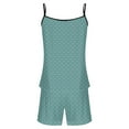thumbnail image 4 of WRKEKC Lounge Sets for Women Polka Dot Print Sleeveless Spaghetti Strap Top with Color Block Shorts for Sleepwear and Home, 4 of 5