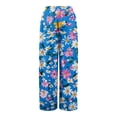 thumbnail image 4 of Dress Pants Women Petite High Waisted Wide Leg Summer Beach Vacation Pants Boho Lounge Casual Palazzo Trousers, 4 of 7