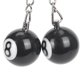 thumbnail image 2 of 6 x de Bola de Billar Anillo de Llave Felicidad Numero 8, 2 of 7