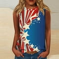 thumbnail image 2 of GERsome Womens 4th of July Tank Tops Summer Sleeveless American Flag Patriotic T-Shirts USA Flag Stars Stripes Crewneck Tees S-5XL, 2 of 4
