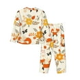 thumbnail image 2 of Bingfone Womens Pajama Sets Flower Fox Print,Long Sleeve Loungewear Pajamas Set-Small, 2 of 9
