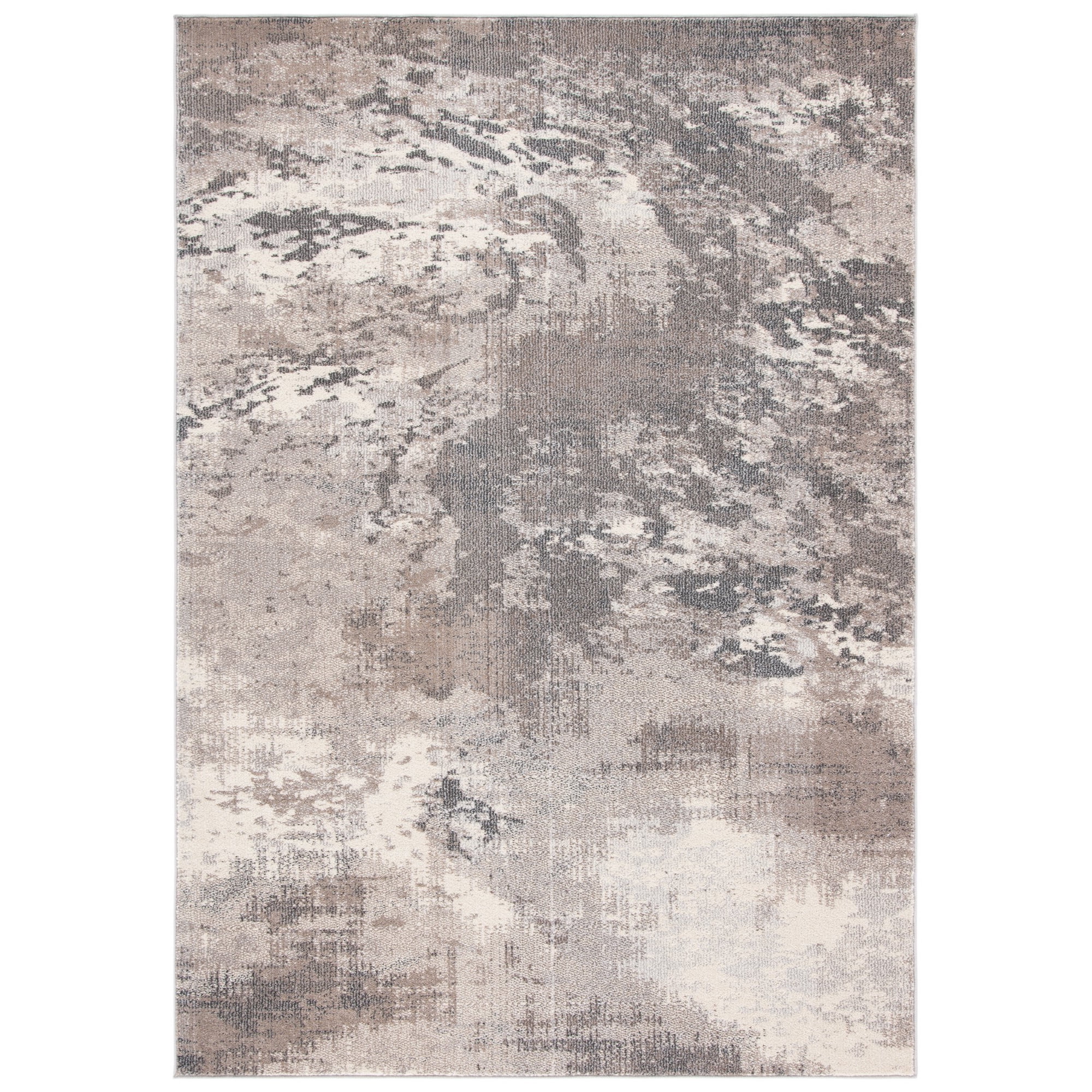 SAFAVIEH Madison Oscar Abstract Distressed Area Rug, Beige/Grey, 5'3" x 7'6"