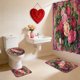thumbnail image 5 of Cortina de ducha de poliéster con lazo para el día de San Valentín, impresión digital P-Ink, impermeable, para dormitorio, decoración de baño, artículos esenciales para cruceros, 5 of 6