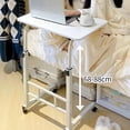 thumbnail image 3 of TidBay Height Adjustable Bedside Table with Wheels Portable Overbed TV Tray Table Movable Hospital Home Couch Side Standing Laptop Computer Desk, 3 of 8