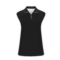 thumbnail image 4 of ZyeKqe Workout Tank Tops for Women 3/4 Zip up Lapel V Neck Athletic Yoga Top Sleeveless Golf Tennis Shirts, 4 of 6