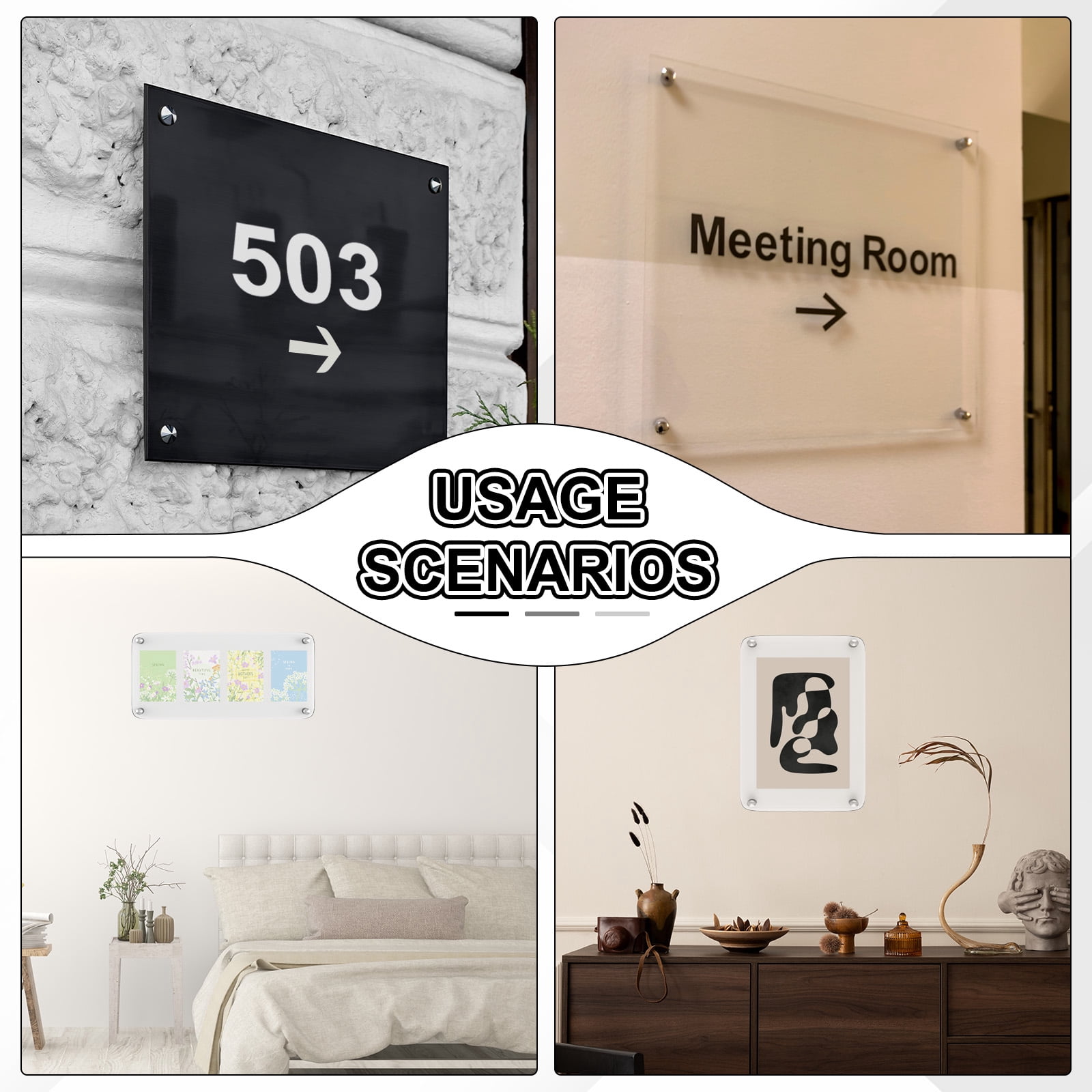 1x3.9" Standoff Screws, 8 Pack Stainless Steel Stand Off Wall Mounts Wall Sign Mounting Hardware Advertising Standoff Nail for Hanging Acrylic Signs Picture Frame, Silver