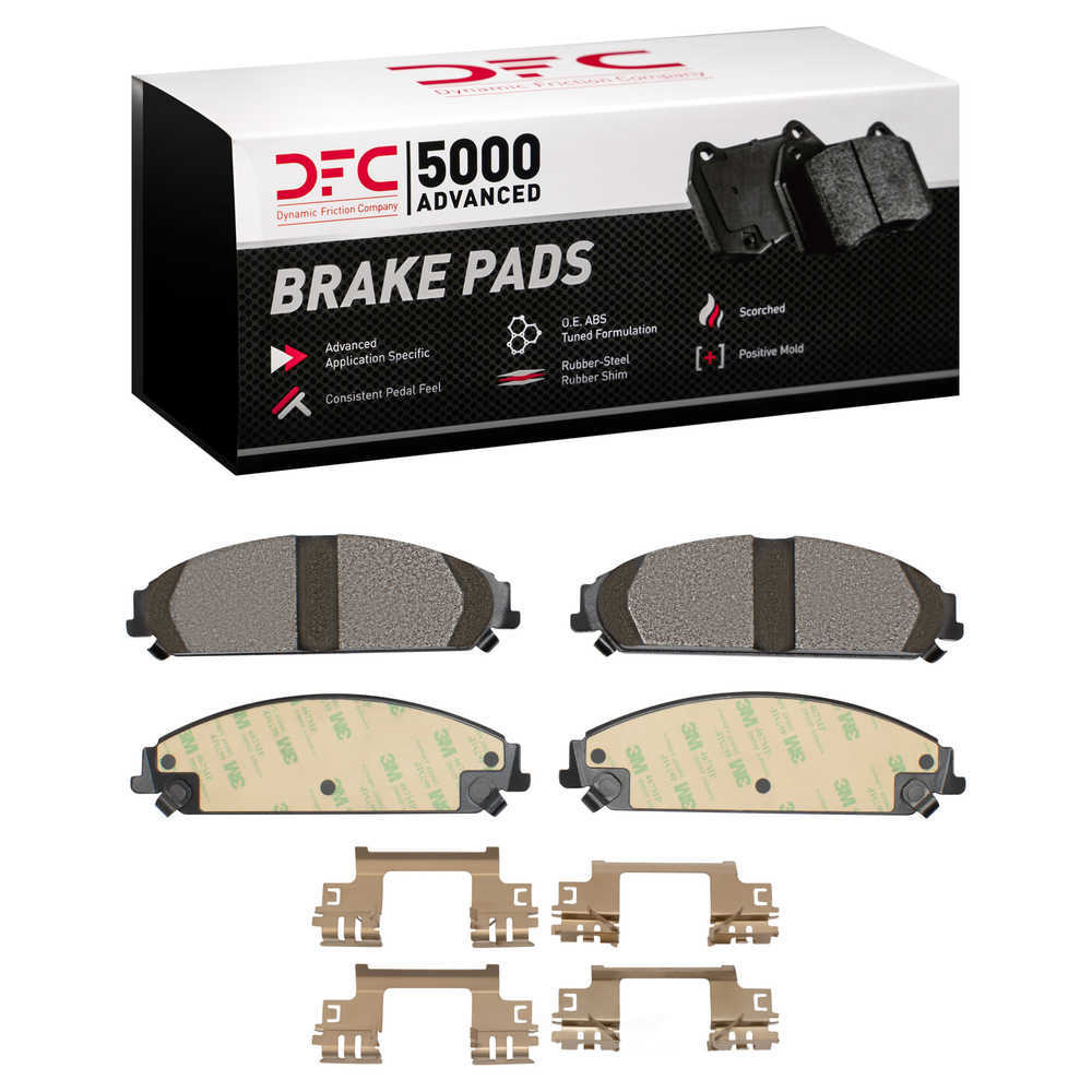 Dynamic Friction Company 1552-1058-02 DFC 5000 Advanced Brake Pads - Semi Metallic and Hardware Kit