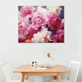 thumbnail image 2 of JRXY  Canvas Wall Art Bouquet of Blush Pink, Red and White Peony Floral Flower Photography Modern Art Romantics Closeup Duotone for Living Room, Bedroom, Office 20x16in, 2 of 4