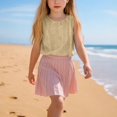 thumbnail image 6 of Aihuaihua Dressy Tank Tops for Girl Linen Gauze Shirts Sleeveless Crewneck Summer Beach Tunic Top Loose Fit Lightweight Casual Blouses Khaki 3-4 Years, 6 of 7
