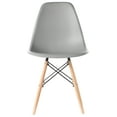thumbnail image 4 of Fabulaxe QI003746.GY.4 Mid-Century Modern Style Plastic DSW Shell Dining Chair with Solid Beech Wooden Dowel Eiffel Legs, Gray - Set of 4, 4 of 11