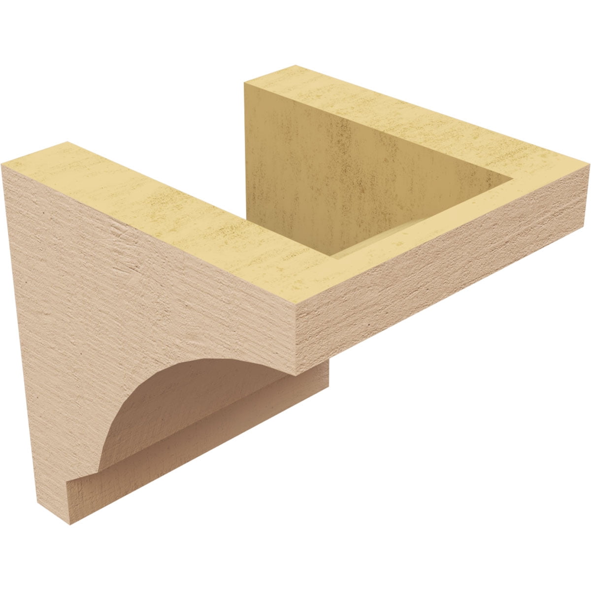 5"W x 5"D x 5"H Wide Moab Rough Cedar Woodgrain TimberThane Corbel, Primed Tan