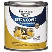 Rust-Oleum 1945730 Painters Touch Latex, Sun Yellow, Half-Pint - 6 Pack