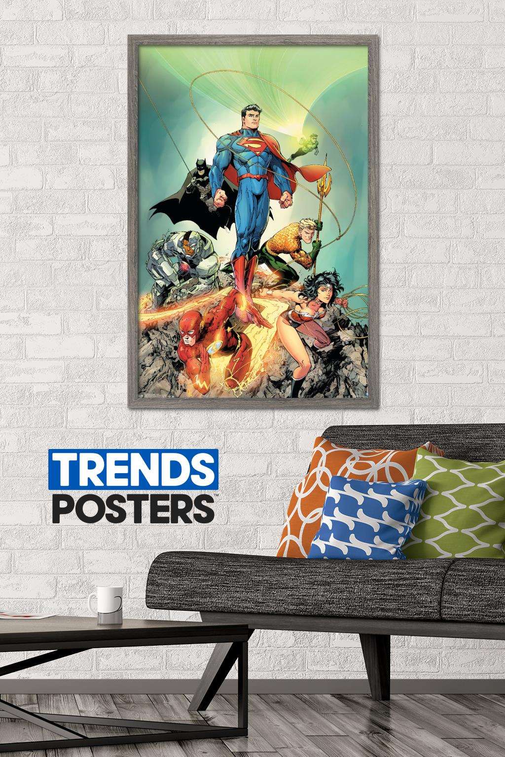 DC Comics - Justice League of America - Unite Wall Poster, 22.375" x 34", Framed