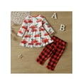 thumbnail image 4 of Franhais Toddler Girl Long Sleeve Cartoon Cat Print  Tops + Elastic Waist Plaid Trousers, 4 of 9