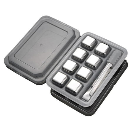 

wnpxqnt Stainless Steel Ice Cube Set Ice Whiskey Stones (8 Metal Tongs Bag); υб ζζ бс т H5H2