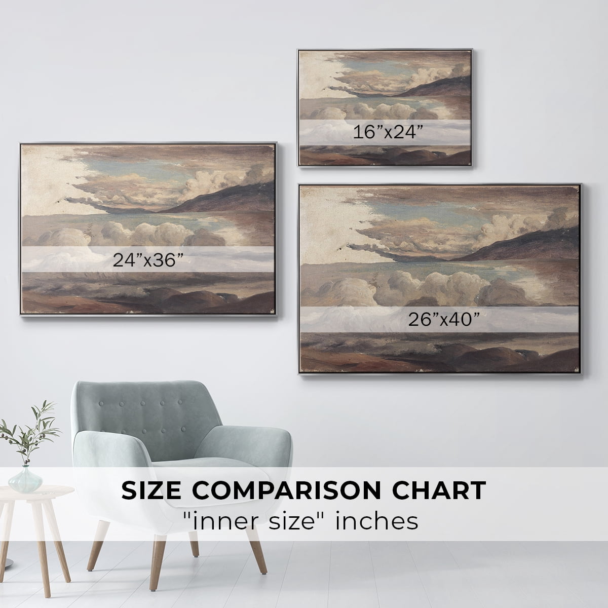 Vintage Landscape-CCCLXXI By Wexford Home Framed in Silver Wood Gallery Wrapped Canvas 27 in. x 41 in.