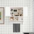 thumbnail image 4 of Vastcury 27.5" Bathroom Wall Cabinet, Over the Toilet Storage Medicine Cabinet with 2 Door Cupboard, Adjustable Shelf and Towels Bar, White, 4 of 6