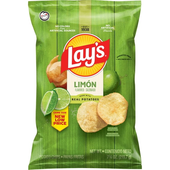 Lay's Potato Chips, Limon Flavor, 7.75 oz Bag