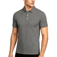 thumbnail image 2 of COSFO Ribbed Knit Polo Tshirts Shirts for Men Casual Short Sleeve Golf Shirts Collared Classic Fit Solid Pullover Business Tops, 2 of 5