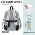 thumbnail image 5 of Sunflower White Pattern Backpack for School, Cute School Bag with Adjustable Shoulder Straps and Padded Back, 13.4"x11"x4.7", 5 of 5