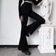 thumbnail image 3 of Pantalones acampanados de cintura alta con efecto adelgazante, estilo retro oscuro, estilo casual, para mujer, pantalones de pierna ancha para niña, 3 of 5