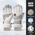 thumbnail image 4 of Winter Ski Snow Gloves for Men, Women, Youth | Touchscreen & Waterproof Cold Weather Hand Warming Gloves Winter Work Gloves,Color:Light Gray, 4 of 4