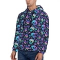 thumbnail image 3 of Kdxio Skull flower cute Print Mens Casual Hooded Collar Drawstring Hoodies Pullover Sweatshirts Casual Long Sleeve Shirts-3X-Large, 3 of 7