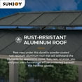 thumbnail image 4 of SUNJOY 12 x 20 ft. Wood Gazebo, Outdoor Patio Aluminum Hardtop Gazebo, Cedar Framed Wooden Gazebo with 2-Tier Roof, Suitable for Patios, Lawn and Backyard, Matte Black Roof  and Gray Wood Frame, 4 of 11