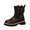Coffee, variant on Womens Combat Boots Soft Faux Leather Buckle Strap Ankle Booties, Non Slip Lug Platform Block Heel Fashion Casual Shoes Fall Winter Outdoor Riding Shoe