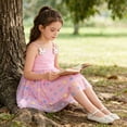 thumbnail image 5 of RMGVDSD Girls Spaghetti Strap Dress Toddler Summer Sleeveless Tulle Dresses Cute Birthday Party Sundress Kids Casual Princess Tutu Dress 4 Years, 5 of 7